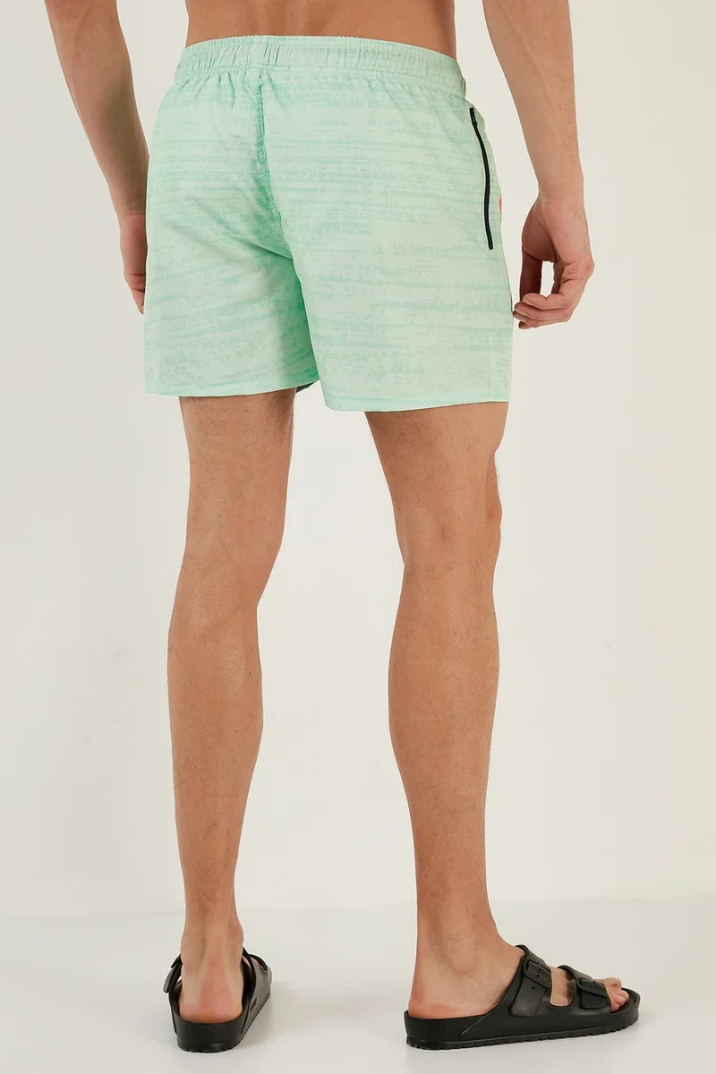 بوراتي Patterned Swim Shorts with Waistband and Pockets Men's Swimsuit Short 380K917