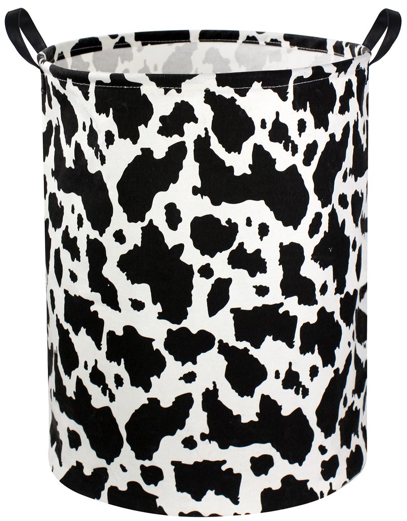 DDBASKET Cow Print Laundry Basket Baby Nursery Clothes Hamper Collapsible Toy Storage Bin Organizer with Handles for Kids,Boys and Girls Room Decor(Cow) - Image 1