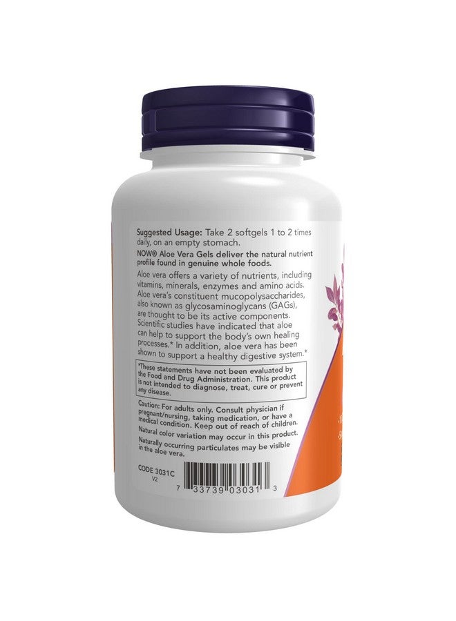 now Supplements Aloe Vera (Aloe Barbadensis) 10 000 Mg Supports Digestive Health* 250 Softgels - Image 4