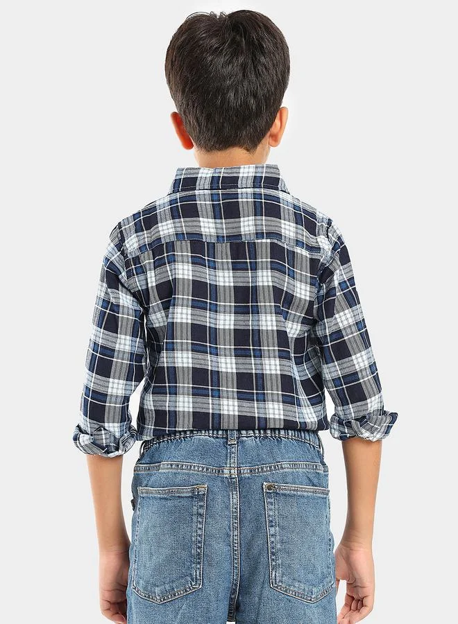 LILPICKS Checked Print Shirt with Flap Pocket by Styli