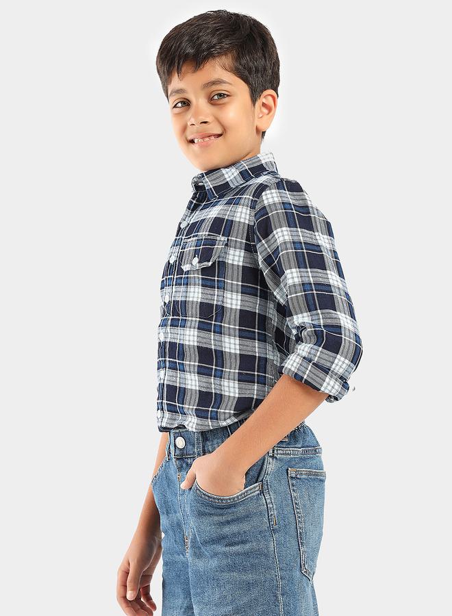 ليل بيكس قميص مطبع بنمط مربعات مع جيب وازرار - Image 5