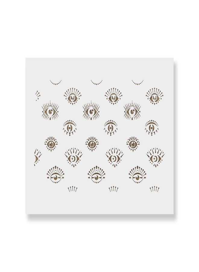 Stencil Revolution Evil Eyes Pattern Wall Stencil - Wall Stencil, Eyes Stencil, Bohoemian Style, Living Room Stencils - Wall Stencils for DIY Home Decor Projects - Image 1