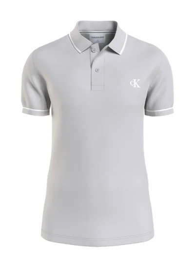 Calvin Klein Jeans Men's Slim Polo Shirt - Cotton, Gray
