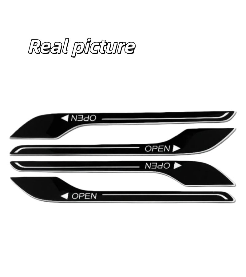 Set Of 4 Self Adhesive Plastic Matte End Door Handle Protectors For Right Side Laser Colorful Design Varying Angles And Colors - Image 5