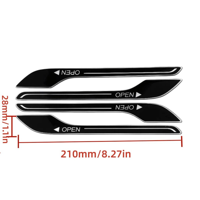 Set Of 4 Self Adhesive Plastic Matte End Door Handle Protectors For Right Side Laser Colorful Design Varying Angles And Colors - Image 4