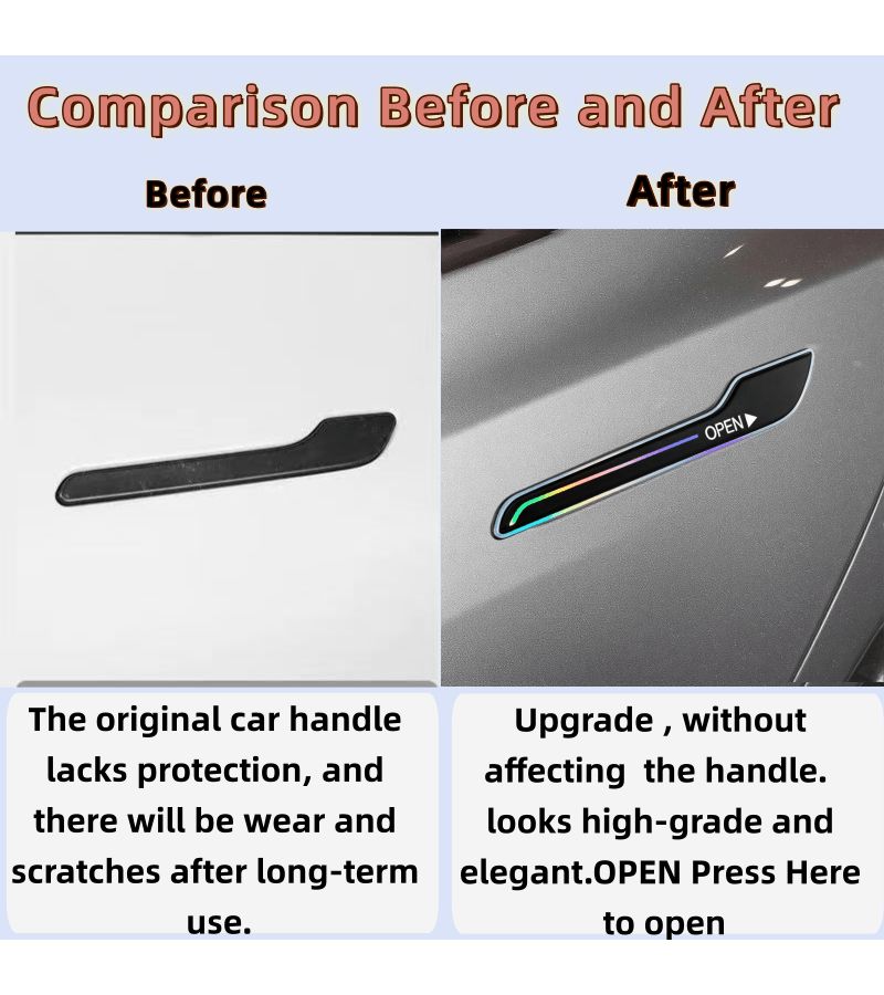 Set Of 4 Self Adhesive Plastic Matte End Door Handle Protectors For Right Side Laser Colorful Design Varying Angles And Colors - Image 3