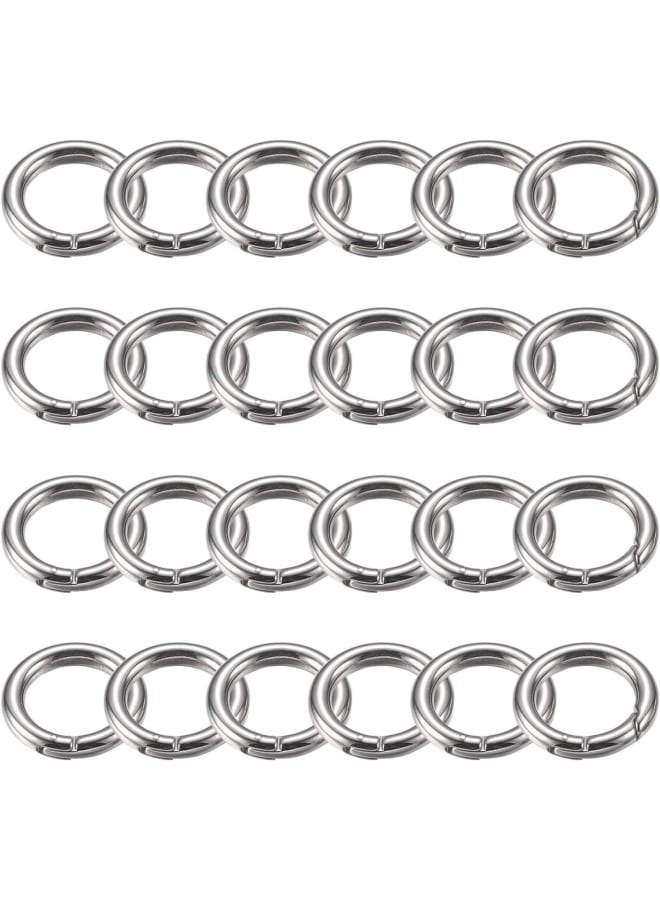 Spring O Rings, Spring Snap Clip Hooks Zinc Alloy Round Metal Split Rings Small Clamp Clasp Keyring Buckle for Bag Purse Handbag Strap Craft Jewelry Making (Φ35mm-24pcs) - Image 1