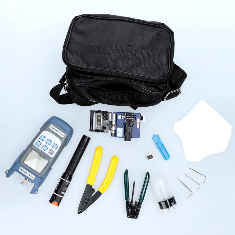 Fiber Optic FTTH Kit: Multicolor, 7 Calibration Wavelengths Power Meter - 360° Rotation Visual Locator, Automatic Springback Fiber Cleaver for Cold Connection Fiber Maintenance - Image 3