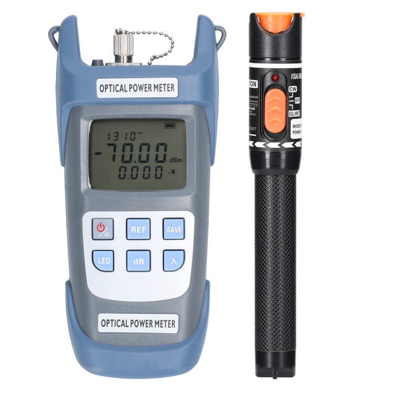 Fiber Optic FTTH Kit: Multicolor, 7 Calibration Wavelengths Power Meter - 360° Rotation Visual Locator, Automatic Springback Fiber Cleaver for Cold Connection Fiber Maintenance - Image 2