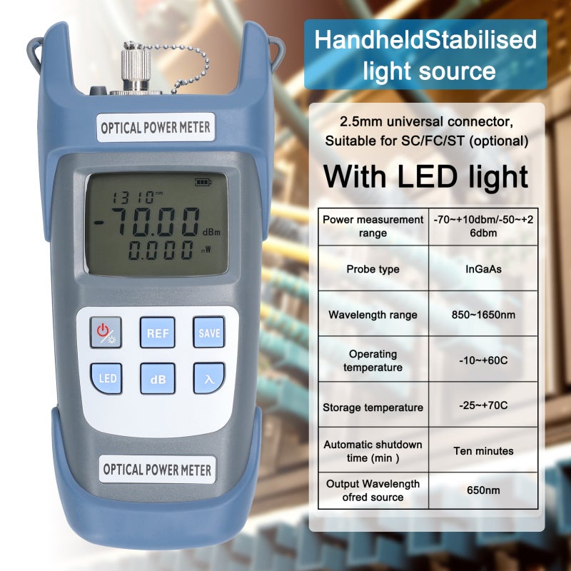Fiber Optic FTTH Kit: Multicolor, 7 Calibration Wavelengths Power Meter - 360° Rotation Visual Locator, Automatic Springback Fiber Cleaver for Cold Connection Fiber Maintenance - Image 5