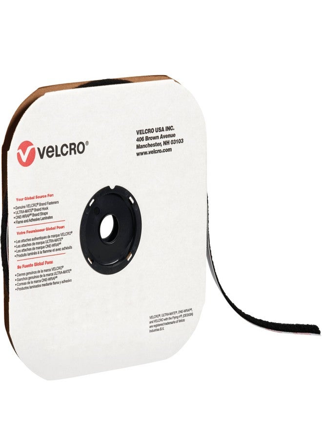 VELCRO Brand Tape (190911) Self-Adhesive Individual Strips, Loop, 3/4" x 75', Black (1 Per Case) for Home & Office