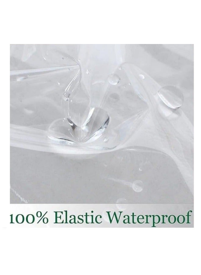 ميكسد حامي طاولة بلاستيك شفاف ومقاوم للماء، يحمي من البقع وسهل التنظيف، غطاء مائدة مستطيل شفاف من الفينيل، مناسب للأماكن المغلقة والهواء الطلق، مقاس 140x300 سم. - Image 4