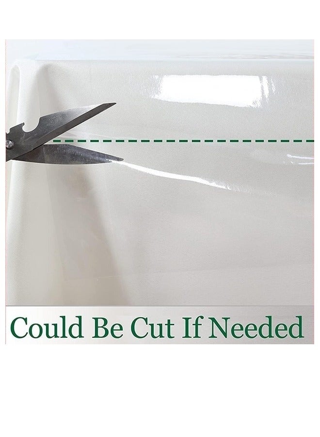ميكسد حامي طاولة بلاستيك شفاف ومقاوم للماء، يحمي من البقع وسهل التنظيف، غطاء مائدة مستطيل شفاف من الفينيل، مناسب للأماكن المغلقة والهواء الطلق، مقاس 140x300 سم. - Image 5