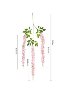 Home Buy HOME BUY 12 Pack (43.2 FT) Artificial Wisteria Vine Ratta Fake Wisteria Hanging Garland Silk Long Hanging Bush Flowers String Home Party Wedding Decor (12 Pack, Blush Peach)  - Image 2