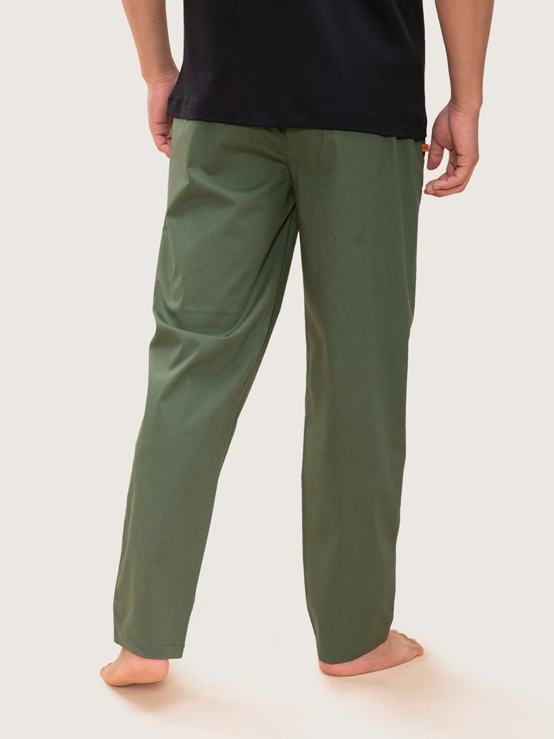 DaMENSCH The Stretch Men's Woven Cotton Tapered Fit Pyjama Pants- Forest Green- XX-Large - Image 5