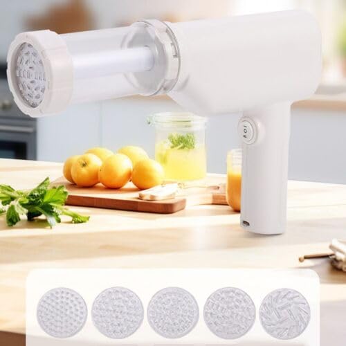 Mugath Handheld Electric Noodle Machine Portable Italian Noodle Making Machine with Mold and Cutting Tools 6in1 Cordless Noodle Machine Automatic Dough Pressing Machine - Image 1