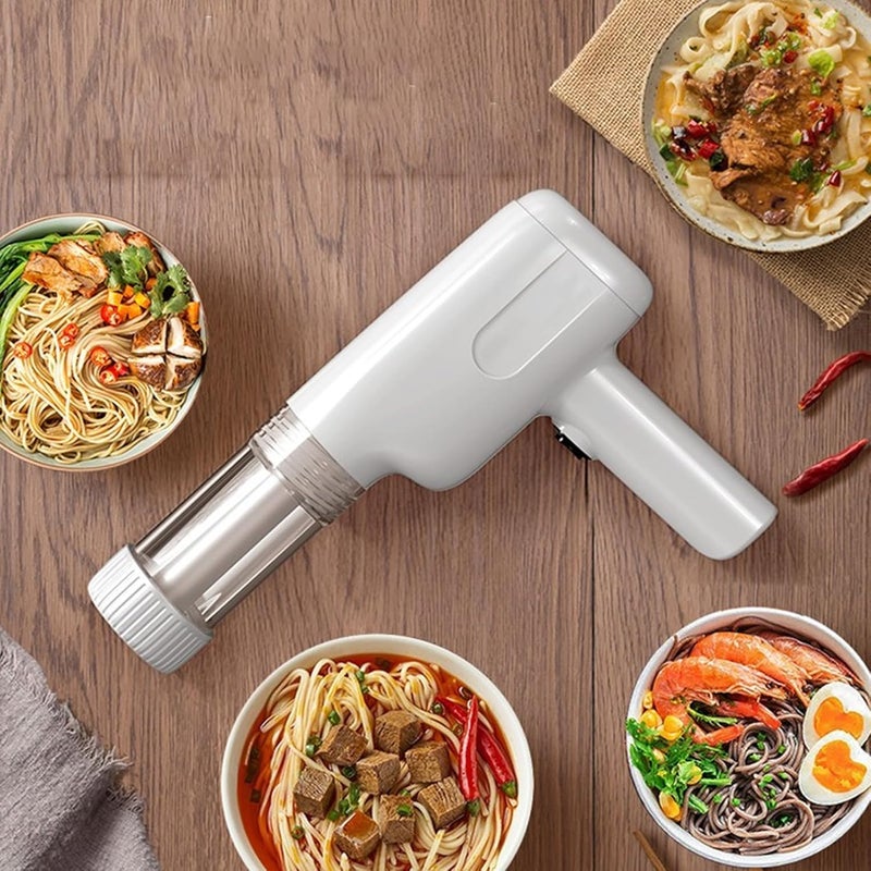 Mugath Handheld Electric Noodle Machine Portable Italian Noodle Making Machine with Mold and Cutting Tools 6in1 Cordless Noodle Machine Automatic Dough Pressing Machine - Image 2