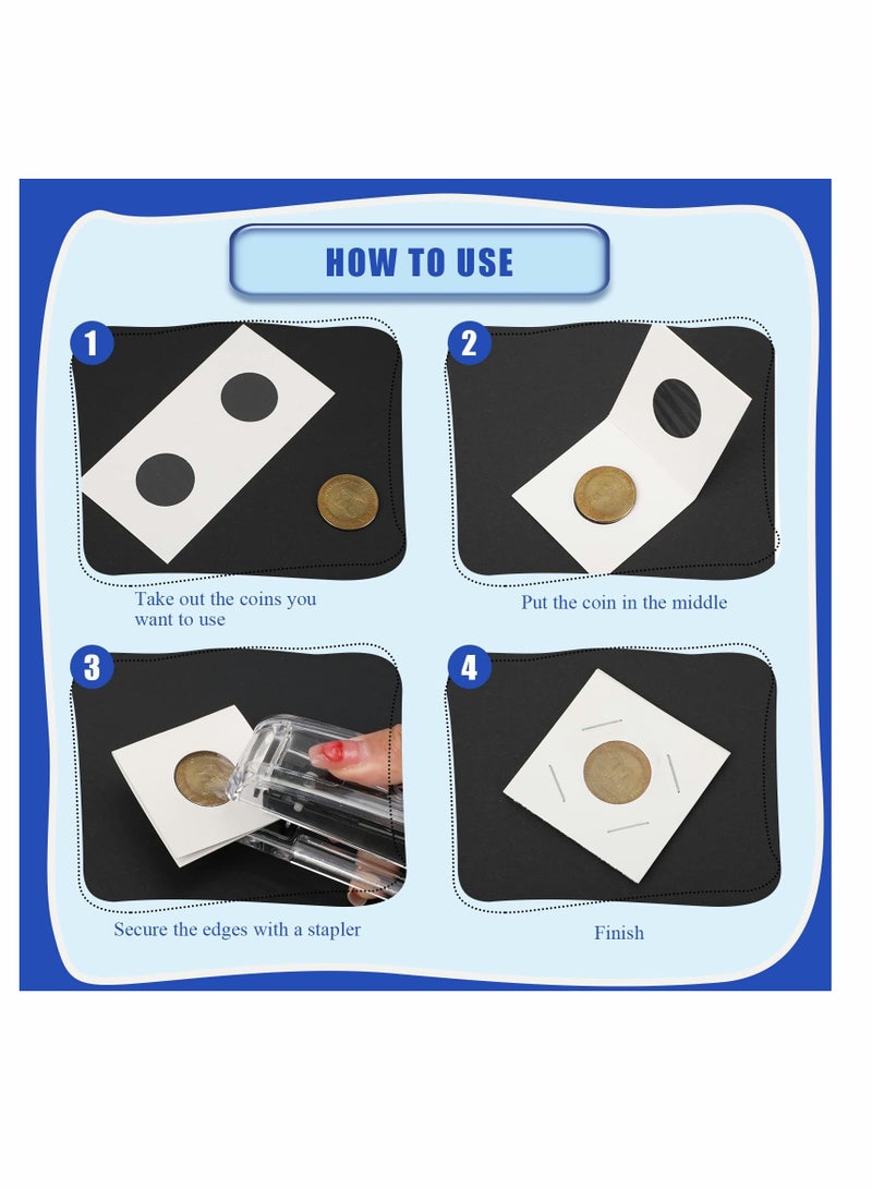 KASTWAVE 1200 Pcs 12 Sizes Coin Holders for Collectors, Cardboard Coins Flips 2 x 2 Coins Sleeves for Coins, Coin Storage Supplies for Dollars, Penny, Quarter Coins Collecting - Image 4