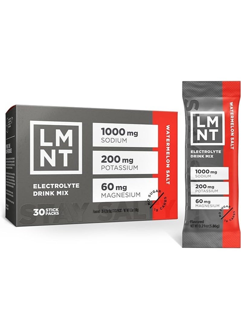 LMNT Zero Sugar Electrolytes - Watermelon Salt | Drink Mix | 30-Sticks - Image 1