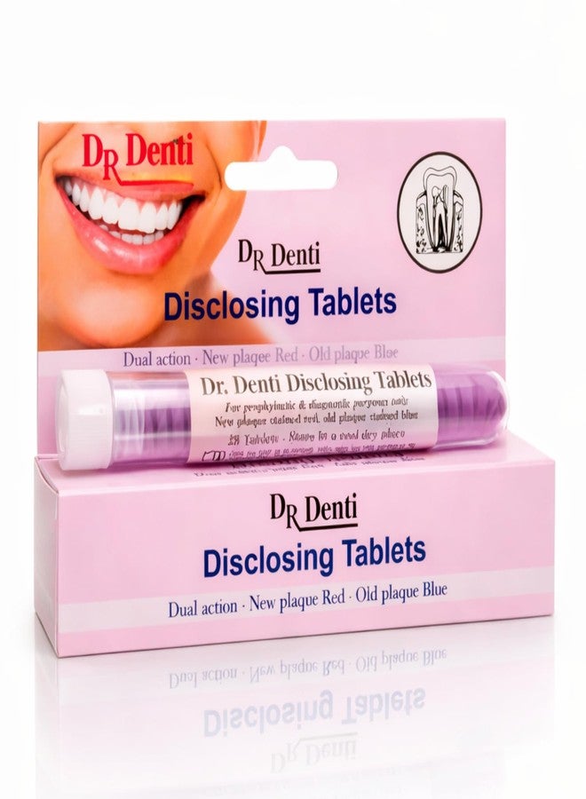 InstruDent Dr Denti Disclosing Tablets for Plaque Detection Dual Color Indicators Red Blue Diagnostic Oral Hygiene Aid for Home and Educational Use Pack of 28 - Image 1