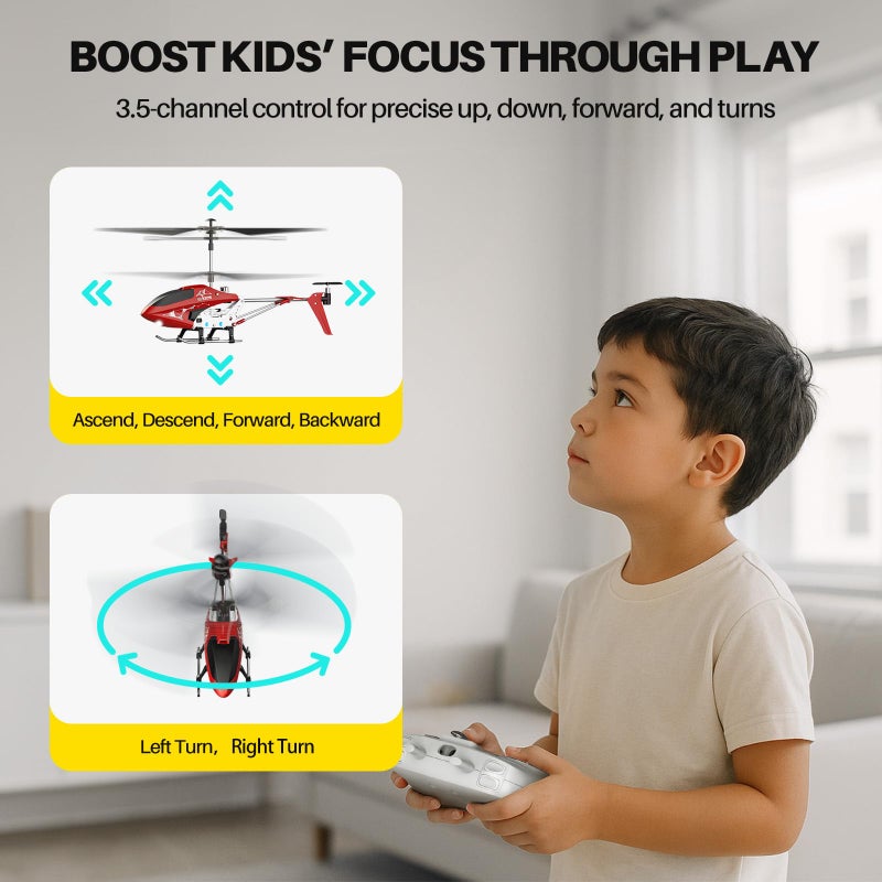SYMA S107H-E RC Helicopter for Kids 8-12 and Beginners, Remote Control Helicopter with Altitude Hold, 2 Speed Modes, Whole Alloy Toy for Boys Girls Indoor Gift - Image 3