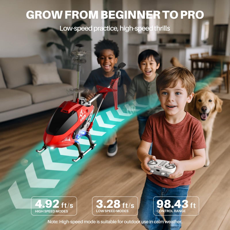 SYMA S107H-E RC Helicopter for Kids 8-12 and Beginners, Remote Control Helicopter with Altitude Hold, 2 Speed Modes, Whole Alloy Toy for Boys Girls Indoor Gift - Image 5