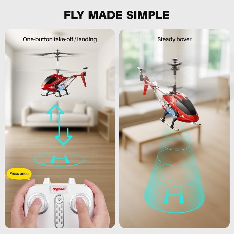 SYMA S107H-E RC Helicopter for Kids 8-12 and Beginners, Remote Control Helicopter with Altitude Hold, 2 Speed Modes, Whole Alloy Toy for Boys Girls Indoor Gift - Image 4