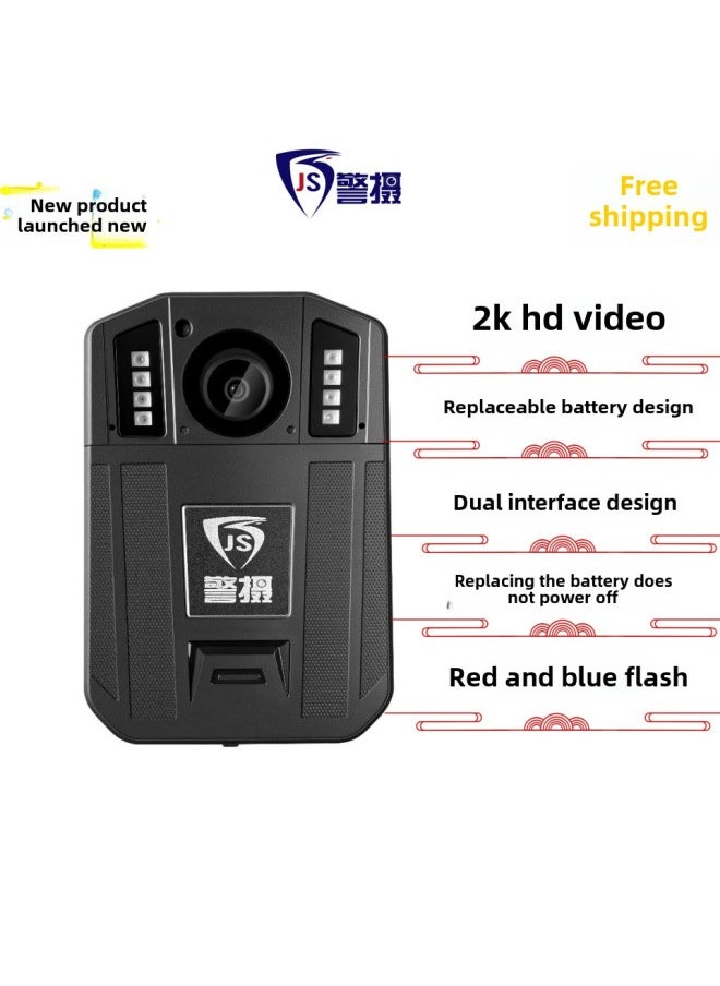 Generic - Police Camera DSJ-F8 Law Enforcement Assistant Recorder Field Recorder Infrared Night Vision Replaceable Battery 20 Hours Battery Life-Body Color:Dual Battery Version 32G - Image 1