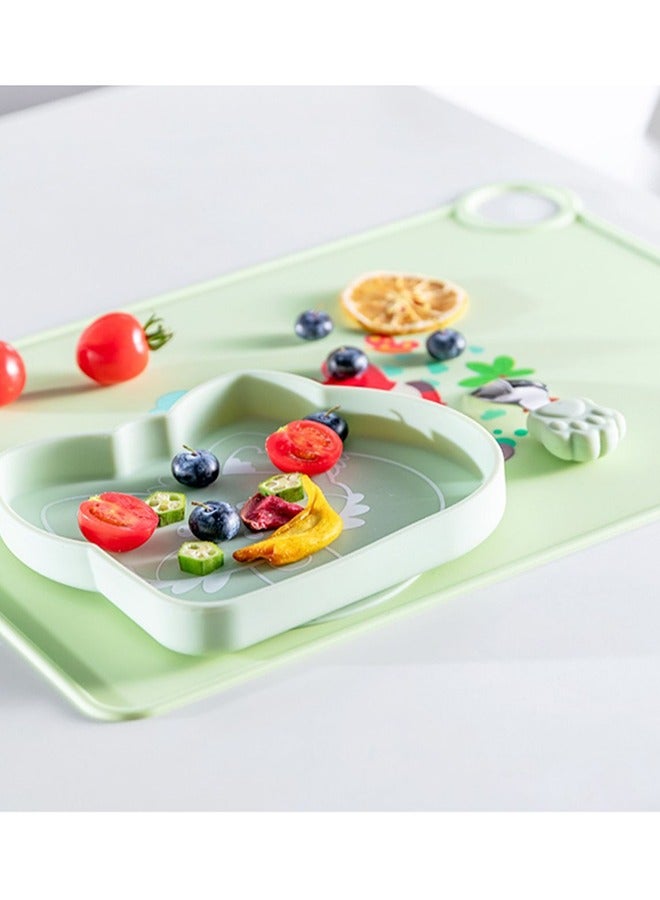 30 * 40cm green little fox children silicone table mat - Image 2