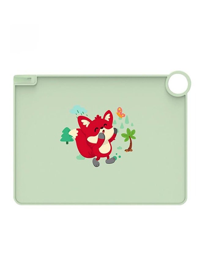 30 * 40cm green little fox children silicone table mat - Image 1