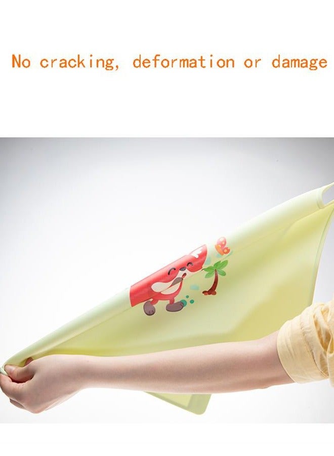 30 * 40cm green little fox children silicone table mat - Image 3