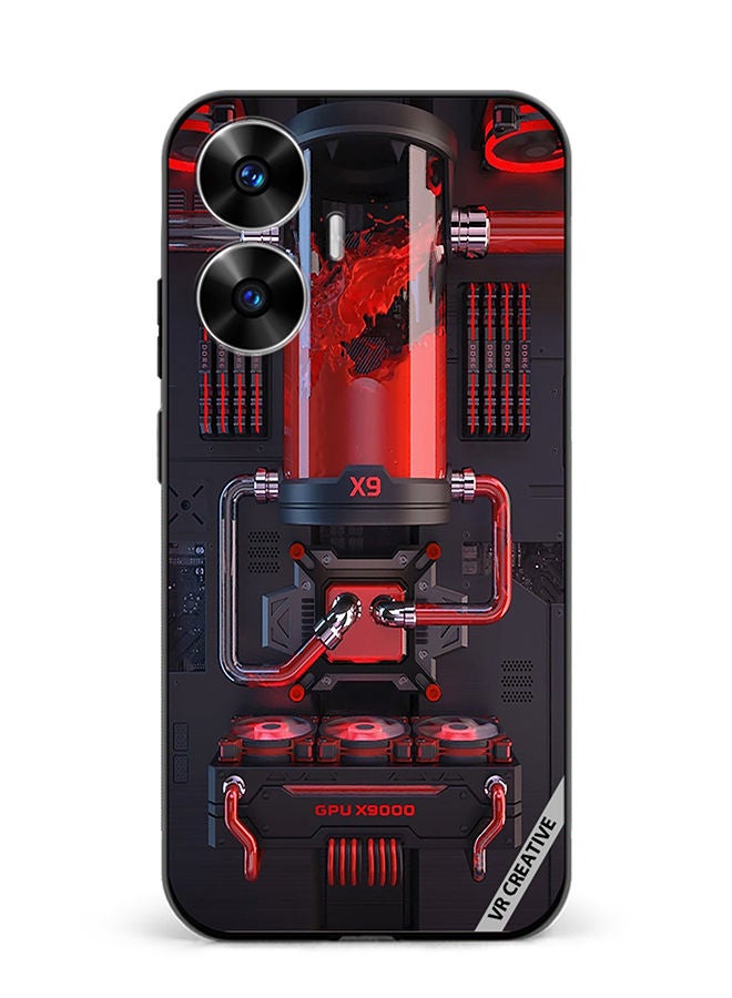 VR CREATIVE Protective Case Cover For Realme C55 Red X9 Design Multicolour - Image 1