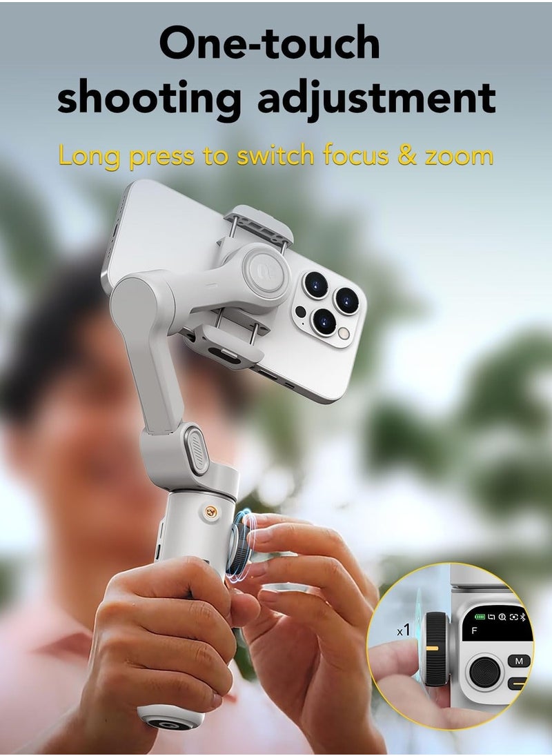 AOCHUAN Smart X2 3-axis smartphone gimbal stabilizer, built-in 20 cm extension rod, portable tripod, 360° rotation shooting, video recording  - Image 5
