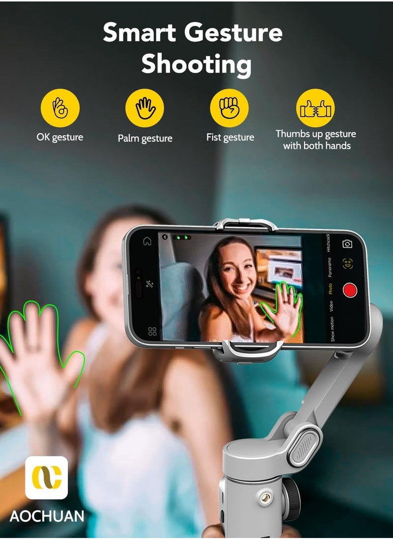 Smart X2 3-axis smartphone gimbal stabilizer, built-in 20 cm extension rod, portable tripod, 360° rotation shooting, video recording