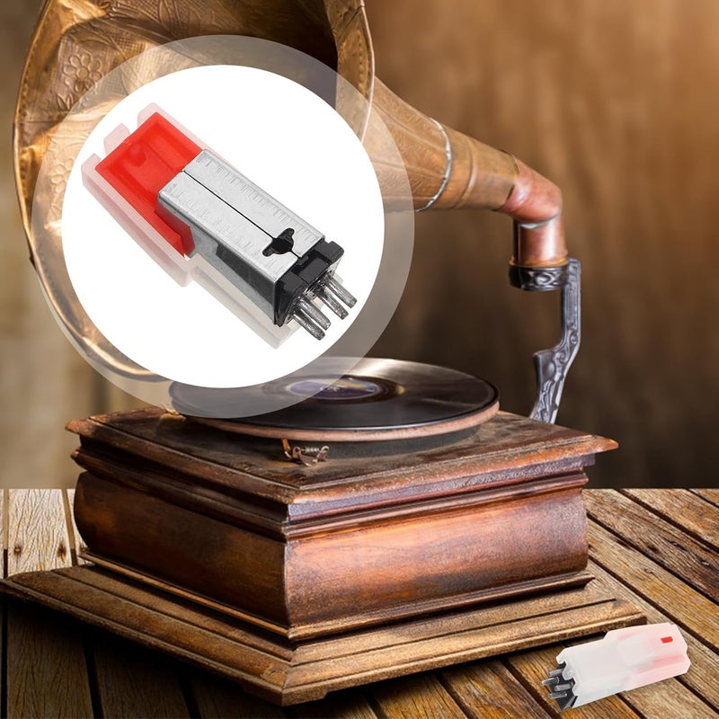Record Player Needle and Aluminum Stylus Replacement for Phonograph Turntables, Red Vinyl Audio Needle Accessory Compatible with Gramophone Players - Image 3