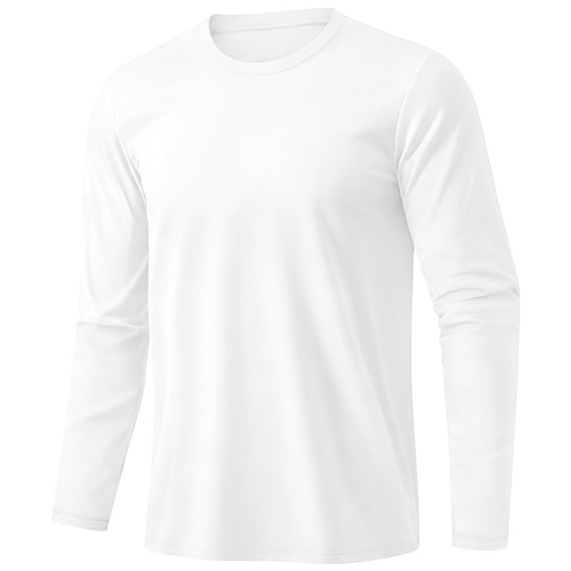AJGAI Long Sleeve Shirts for Men, Lightweight Crew Neck Basic Tees Shirtsï¼ŒSoft Plain Slim Fit Stretch T-Shirts Casual - Image 3