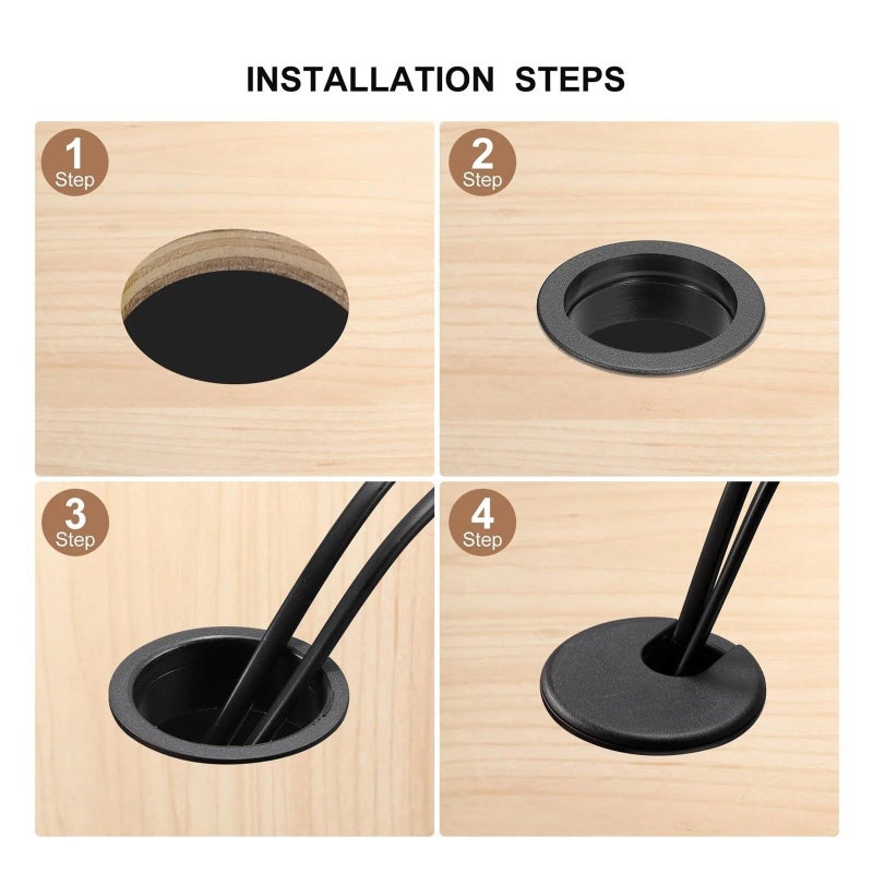 Desk Grommet Cable Hole Cover 38mm 20 Pcs ABS Plastic Wire Cord Organizer - Image 4