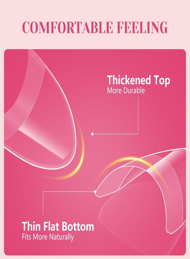 LIONVISON Short Almond Nail Tips Half Cover, 600PCS Extra Short Almond Soft Gel Nail Tips, Pre-shaped Clear False Nails with Handles for Acrylic Nail Salon with Box 12 Sizes - Image 3