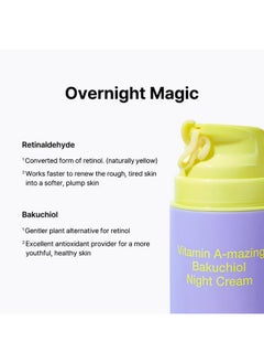 By Wishtrend BY WISHTREND] Vitamin A-mazing Bakuchiol Retinal Night Cream, Korean Retinol Alternative, Slow Aging, Skin Smoothing, Pore Refining, Anti-Wrinkle, Sensitive skin 1.05 oz  - Image 3