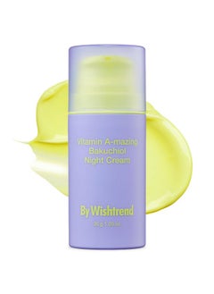 By Wishtrend BY WISHTREND] Vitamin A-mazing Bakuchiol Retinal Night Cream, Korean Retinol Alternative, Slow Aging, Skin Smoothing, Pore Refining, Anti-Wrinkle, Sensitive skin 1.05 oz  - Image 1