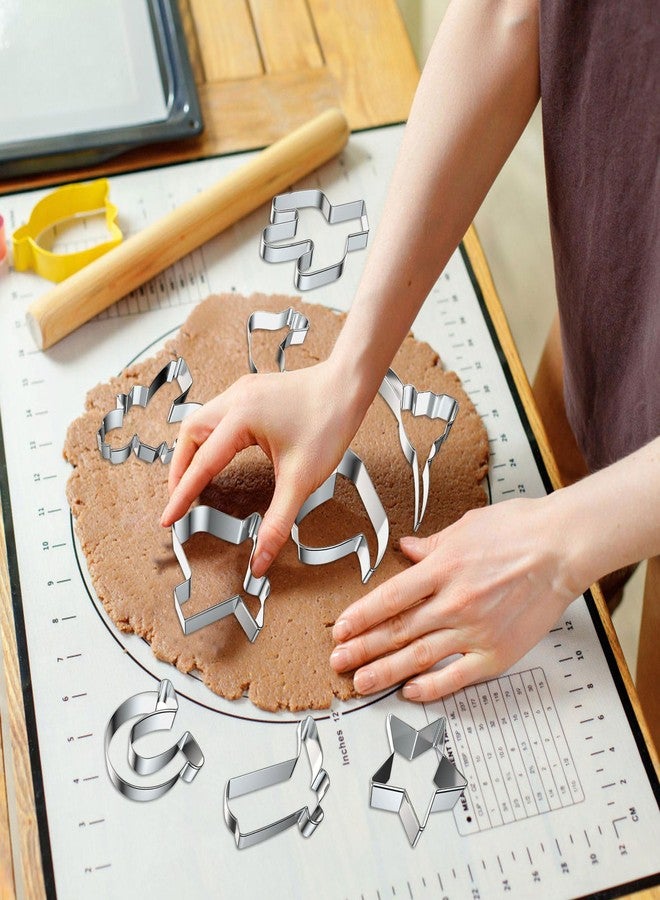 SINGARE 9 Pcs Cowboy Cookie Cutters Set, Stainless Steel Western Cactus Horse Longhorn Cookie Cutters Shapes Biscuit Cutters Molds for Baking Homemade Treats Cowboy Birthday Party Supplies - Image 2
