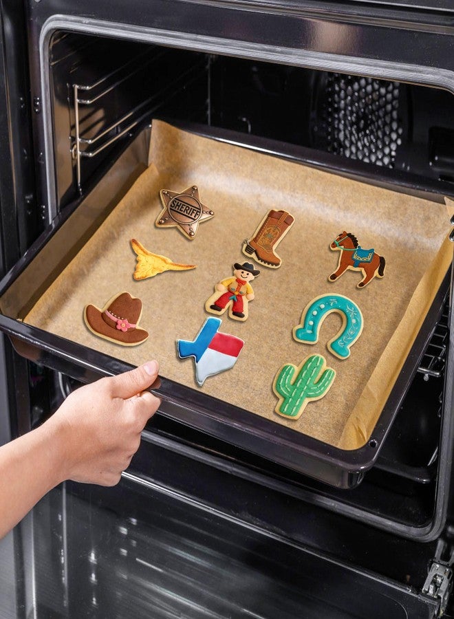 SINGARE 9 Pcs Cowboy Cookie Cutters Set, Stainless Steel Western Cactus Horse Longhorn Cookie Cutters Shapes Biscuit Cutters Molds for Baking Homemade Treats Cowboy Birthday Party Supplies - Image 5