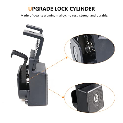 RERPRO قفل غطاء محرك RERPRO JK لسيارة جيب رانجلر JK JKU Unlimited من 2007-2018، قفل أمان مخفي ضد السرقة، قطعة واحدة باللون الأسود مع مفتاحين - Image 5