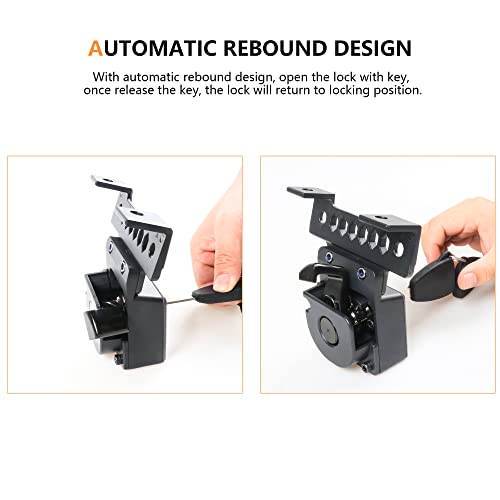 RERPRO قفل غطاء محرك RERPRO JK لسيارة جيب رانجلر JK JKU Unlimited من 2007-2018، قفل أمان مخفي ضد السرقة، قطعة واحدة باللون الأسود مع مفتاحين - Image 4