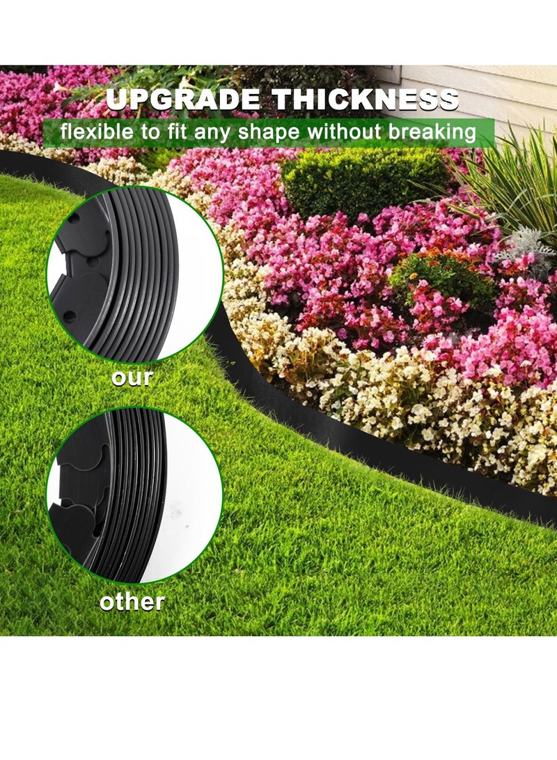 Barakah 30FT Landscape Edging Border Kit No Dig Garden Edging Border Paver Edging 2 Inch Tall Border Lawn Edging Roll for Landscaping Lawn Flower Beds Grass Yard with 27 Anchoring Spikes Black - Image 4