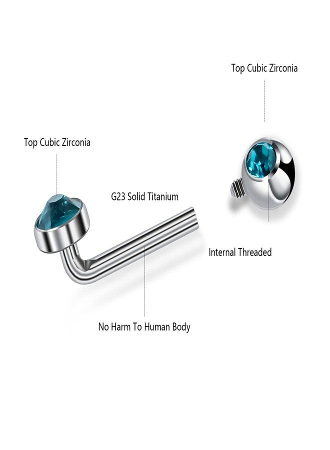 BLISI 14G Solid Titanium Christina Piercing Barbell VCH Ring Bar Genital Jewelry Vertical Hood (Blue Zircon-USA) - Image 3