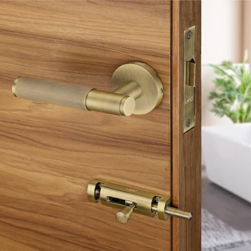 LAPO Door Lock Set for Bathroom Use | Brass Latch | 45x45 Lock Body | Keyless Operation | Reversible fit| Ideal for 30–50mm Door Range | Antique Finish | 3 Years Warranty | Ro-2100 - Image 1