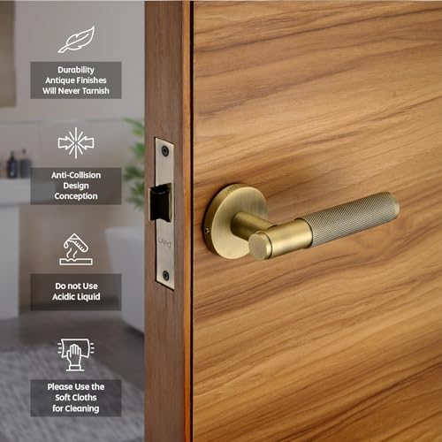 LAPO Door Lock Set for Bathroom Use | Brass Latch | 45x45 Lock Body | Keyless Operation | Reversible fit| Ideal for 30–50mm Door Range | Antique Finish | 3 Years Warranty | Ro-2100 - Image 5