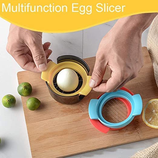 NAIDEV Boiled Egg Cutter Handy Fruit Food Slicing Kitchen Mini Egg Slicer Cutter Kitchen Gadget with Stainless Steel Blades ABS Egg Cutter for Home Eggs Fruit ChopperDividerDicer Kitchen Cutlery - Image 3