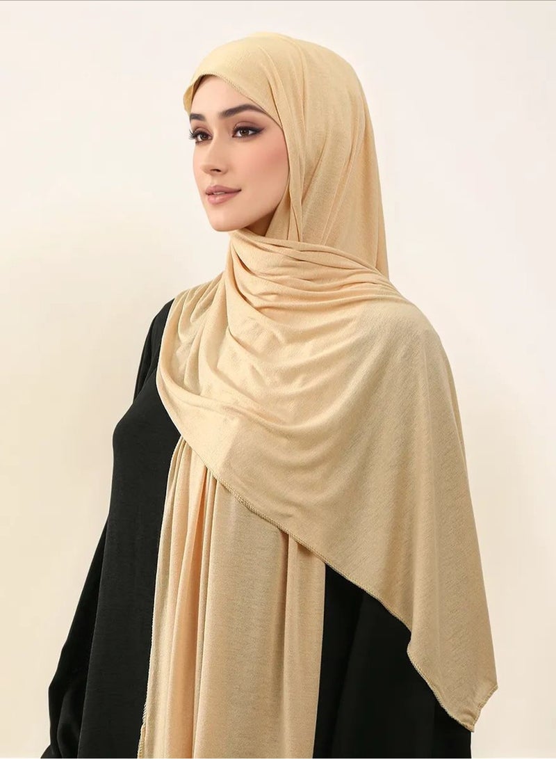 Instant Cotton Hijab Set 3-in-1 Hijabs Scarf Lazy Woman PulloverScarf with Built-in Magnets and Undercap Head Wraps With Model Cap - Image 4